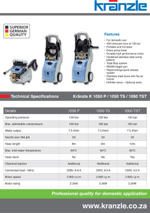 2023 1050 kranzle domestic brochure