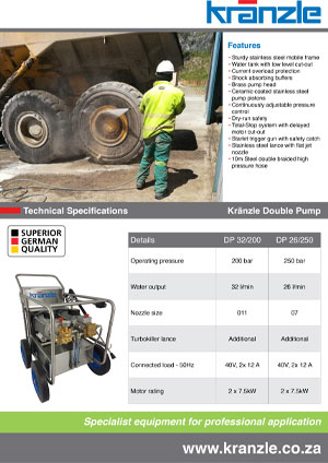 kranzle dbl pump brochure image