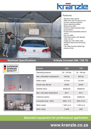kranzle car wash 599 799 brochure