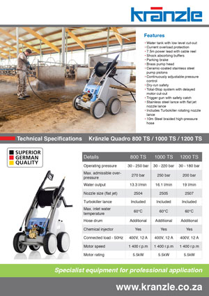 kranzle quadro 800 1000 1200 brochure