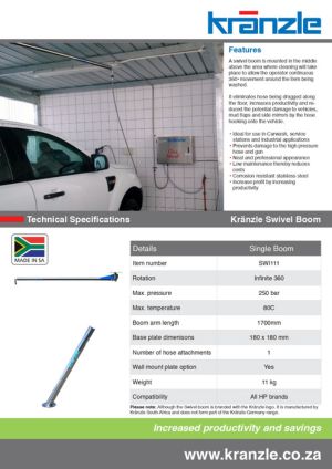 kranzle swivel boom brochure