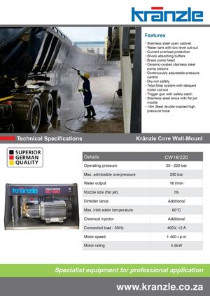 kranzle truck wash 16220