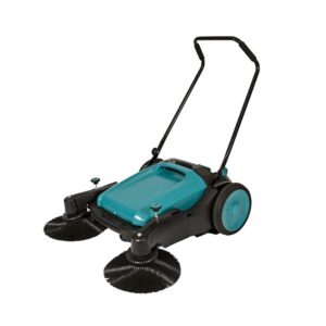 manual push sweeper blue